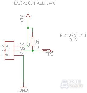 Érzékelés HALL IC-vel